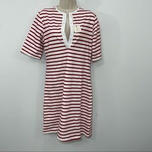 NWT Alicia Bell t-shirt mini dress striped nautical heavy cotton stretch M